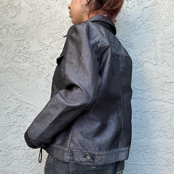 Y2k Silver Gray Gunmetal Jean Jacket - Picture 8 of 12